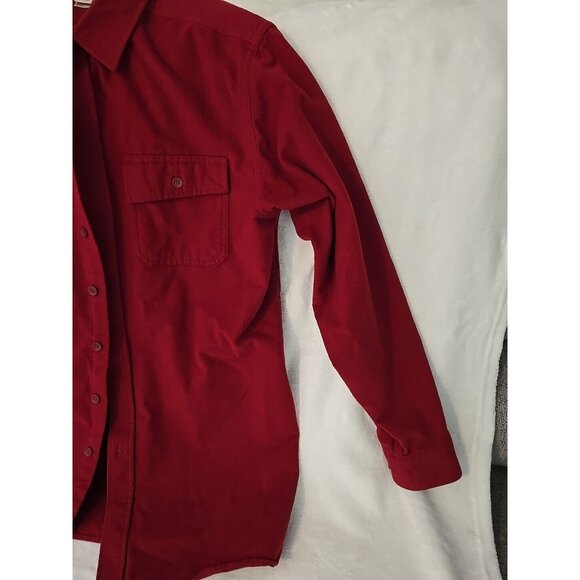 VTG LL Bean Men's Large (Tall) Shirt Jacket Heavy Duty Button Down Pocket RED - Picture 7 of 16